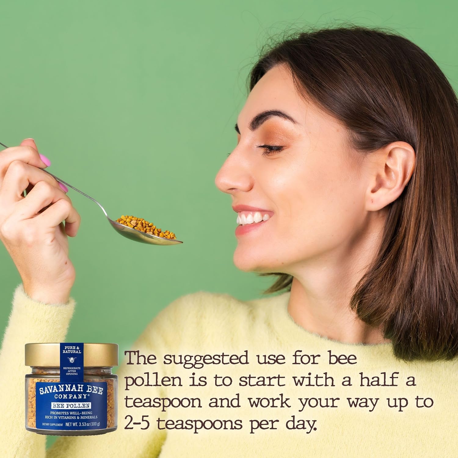 Savannah Bee Company Bee Pollen Supplement - Immune System Support - Antioxidant-Rich - Natural & Raw - Vitamins & Minerals