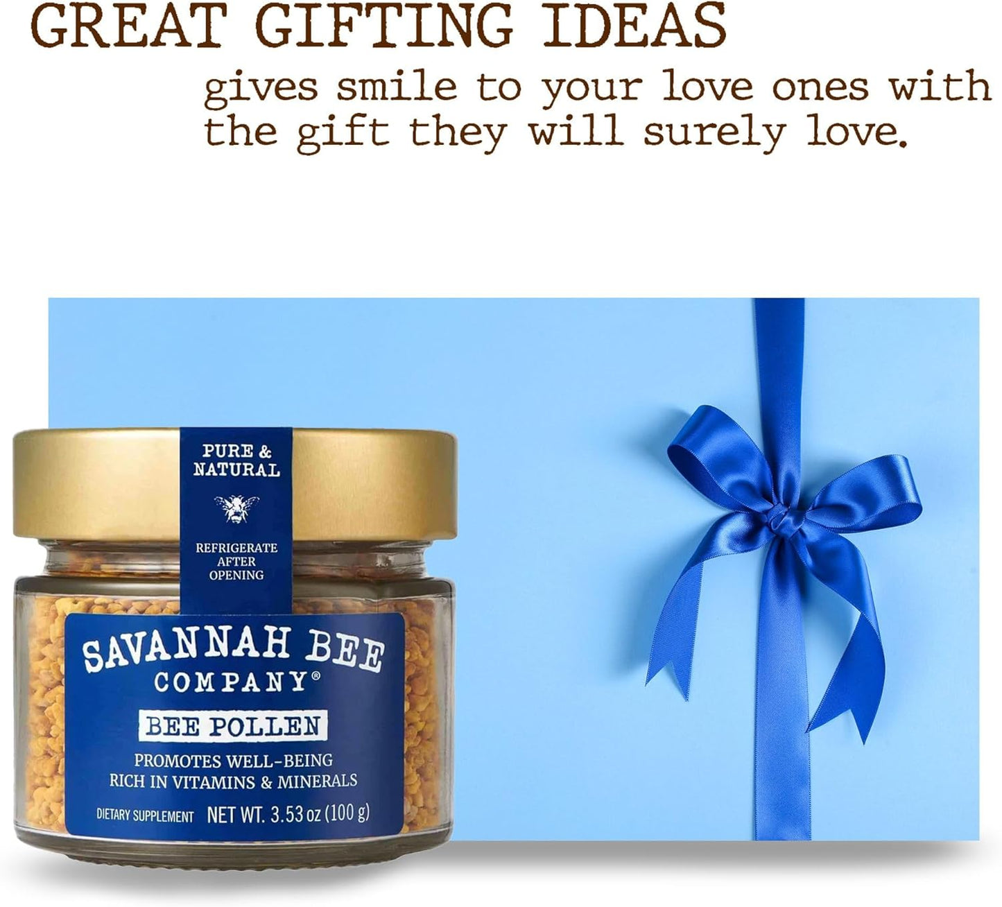 Savannah Bee Company Bee Pollen Supplement - Immune System Support - Antioxidant-Rich - Natural & Raw - Vitamins & Minerals