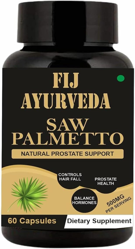 Saw Palmetto Extract Capsules 500mg for Hair Growth - Men & Women, 60 Veg Capsules