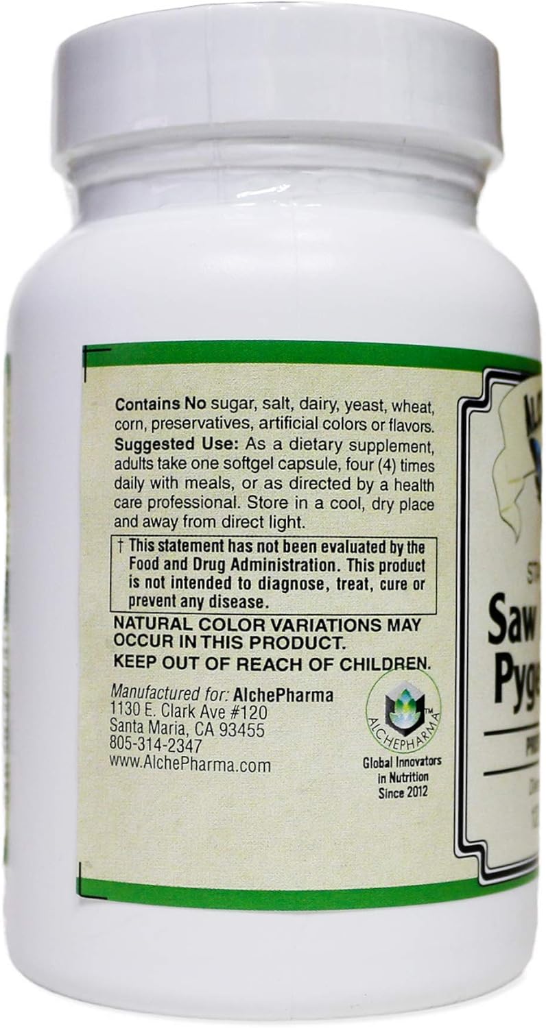 Saw Palmetto & PYGEUM Plus Prostate Support Softgels - European Standardized Formula (60 Count)