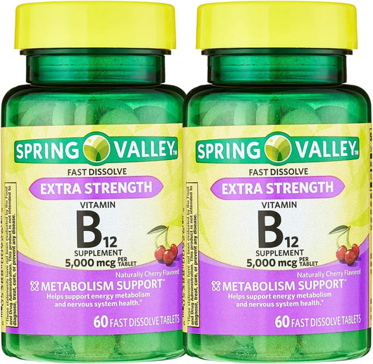 Schmidt Empire Spring Valley Cherry Flavor B12 Fast Dissolve Tablets 5,000 mcg - 120 Count
