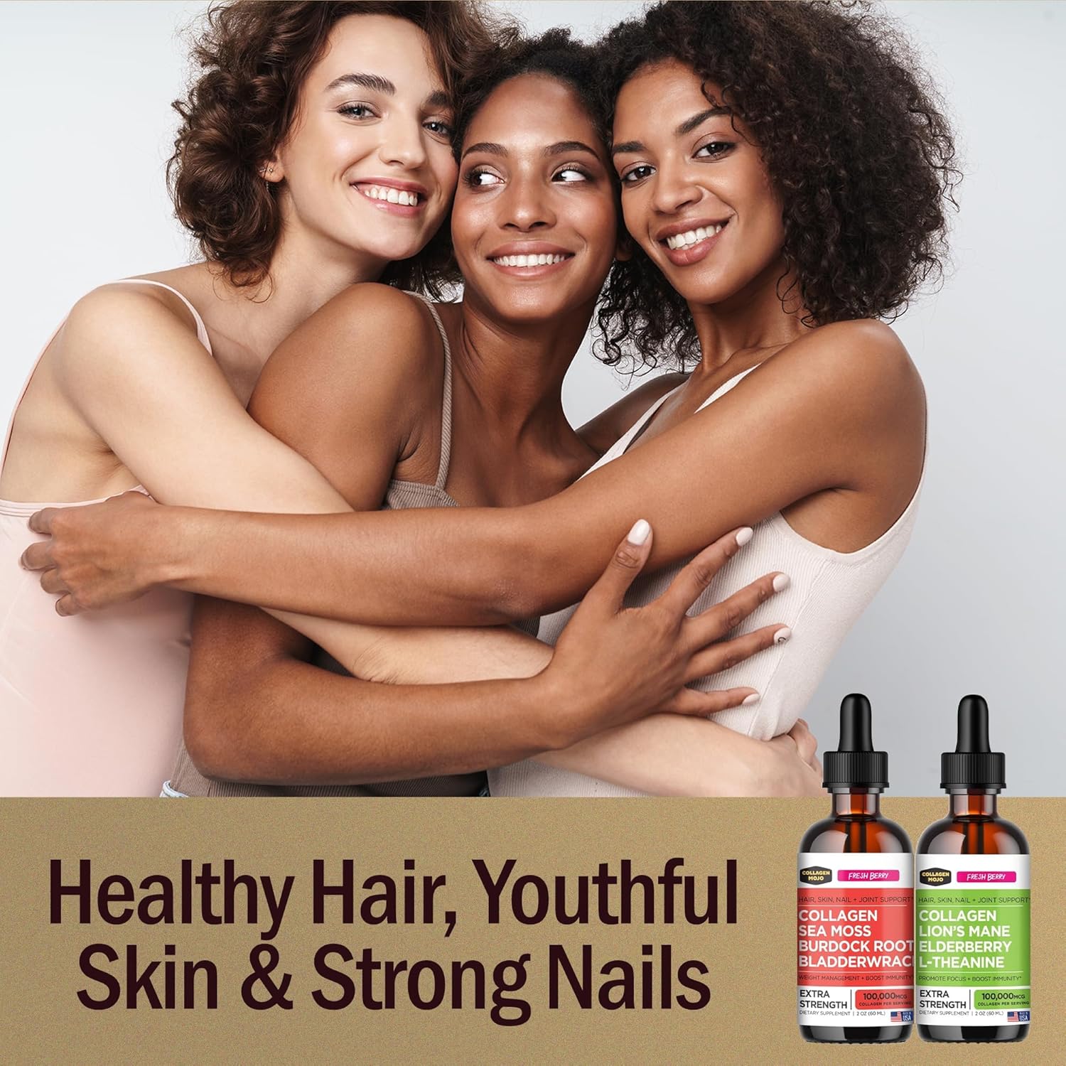 Sea Moss & Burdock Root Collagen Peptides + Lions Mane & Elderberry Liquid Collagen