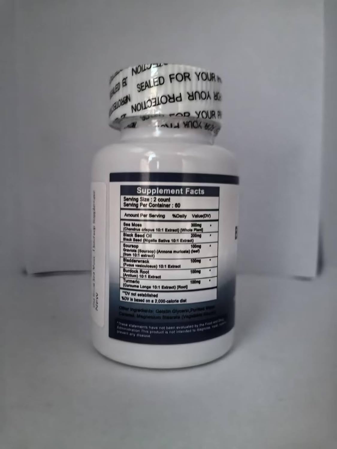 Sea Moss Softgel with Black Seed Oil, Soursop, Burdock, and Turmeric - Cell Regeneration, Detox, Gut, and Joint Support - Superfood Blend 6X Stronger - Capsules, Gummies