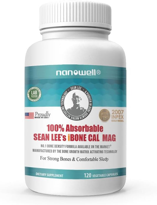 Sean Lee's iBone Cal Mag - Bone Health Supplement with Calcium & Magnesium - 120 Veg Caps, 1 Month Supply