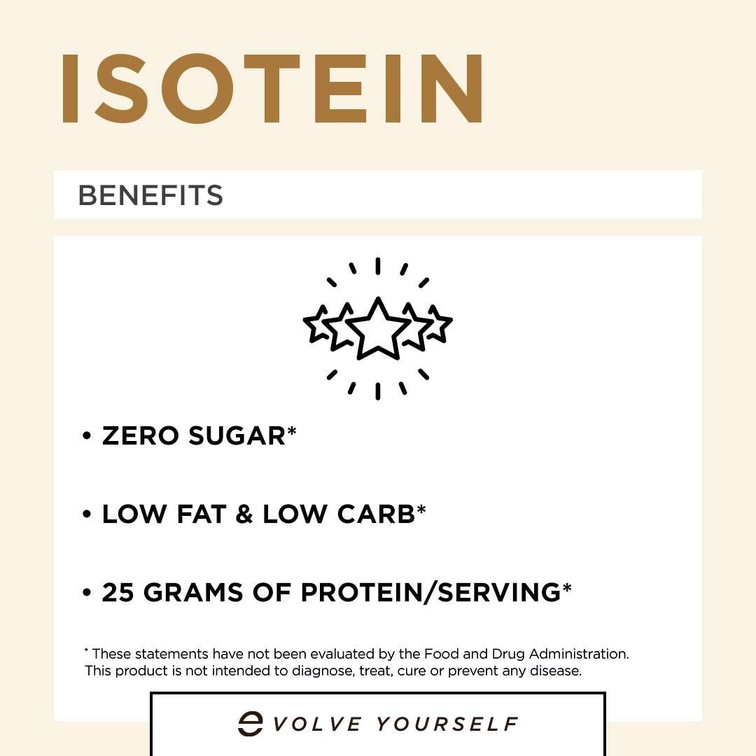 selfevolve Isotein Isolate Protein Powder - Milk Chocolate Flavor, 2lbs - 25g Whey Isolate Protein for Post Workout Recovery - No Added Sugar, Low Fat