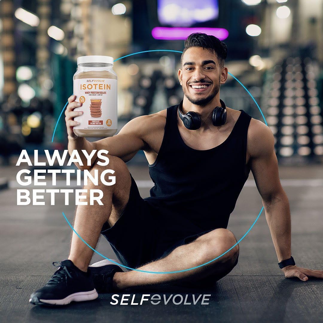 selfevolve Isotein Isolate Protein Powder - Milk Chocolate Flavor, 2lbs - 25g Whey Isolate Protein for Post Workout Recovery - No Added Sugar, Low Fat