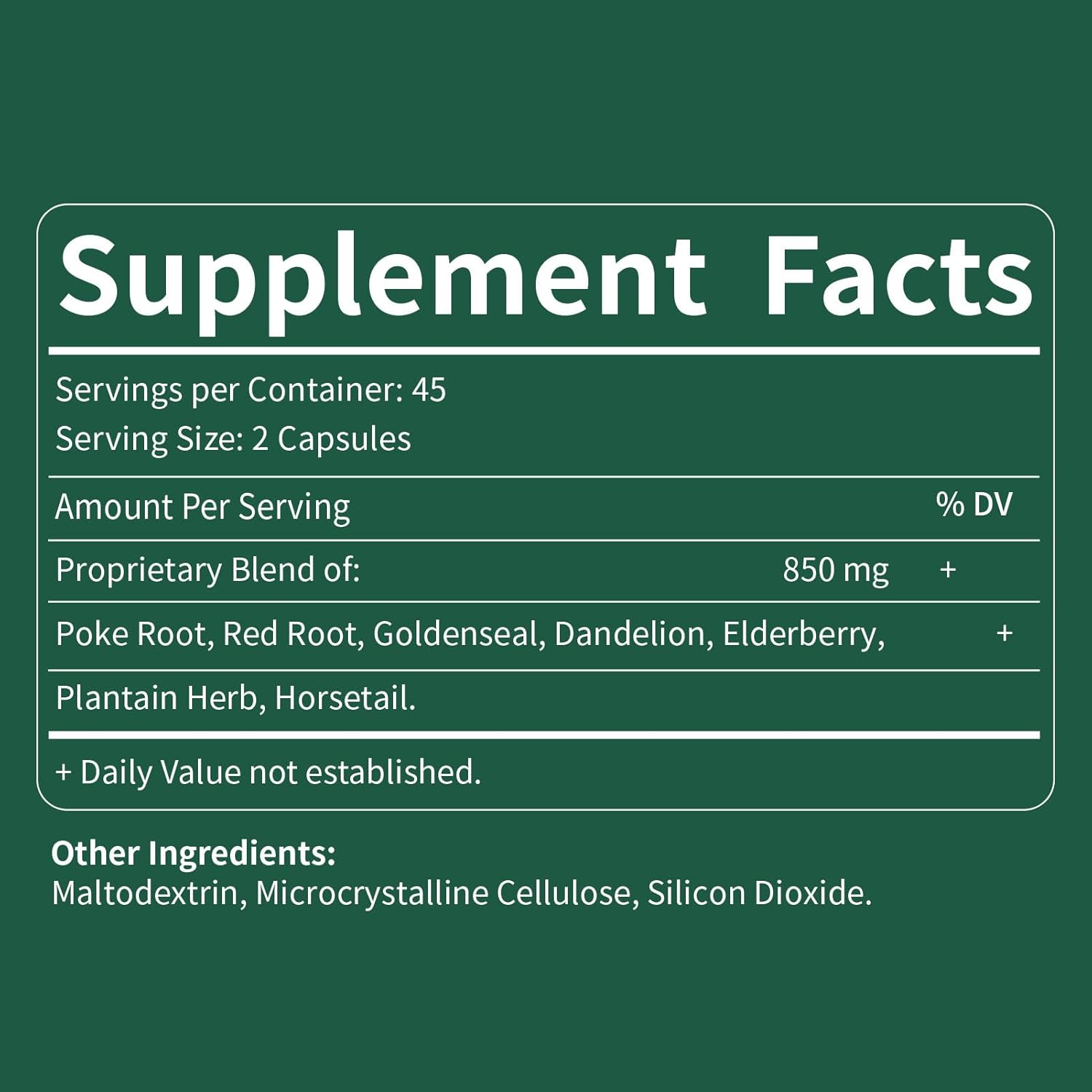 Selvaherb Lymphatic Drainage Capsules with Red Root & Dandelion Extracts - 90 Count
