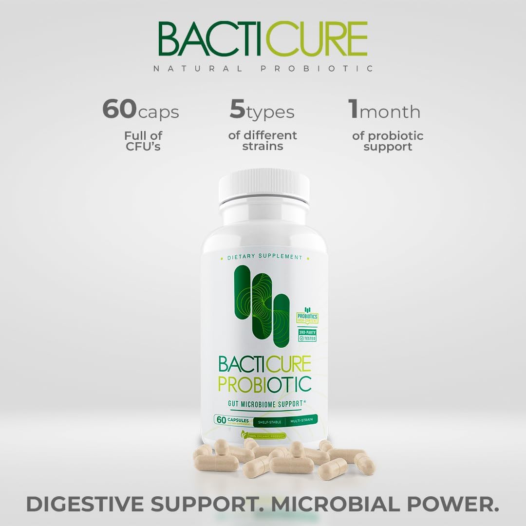 Set of 3 BACTICURE Natural Immune System Support Bottles with 60 Capsules Each
