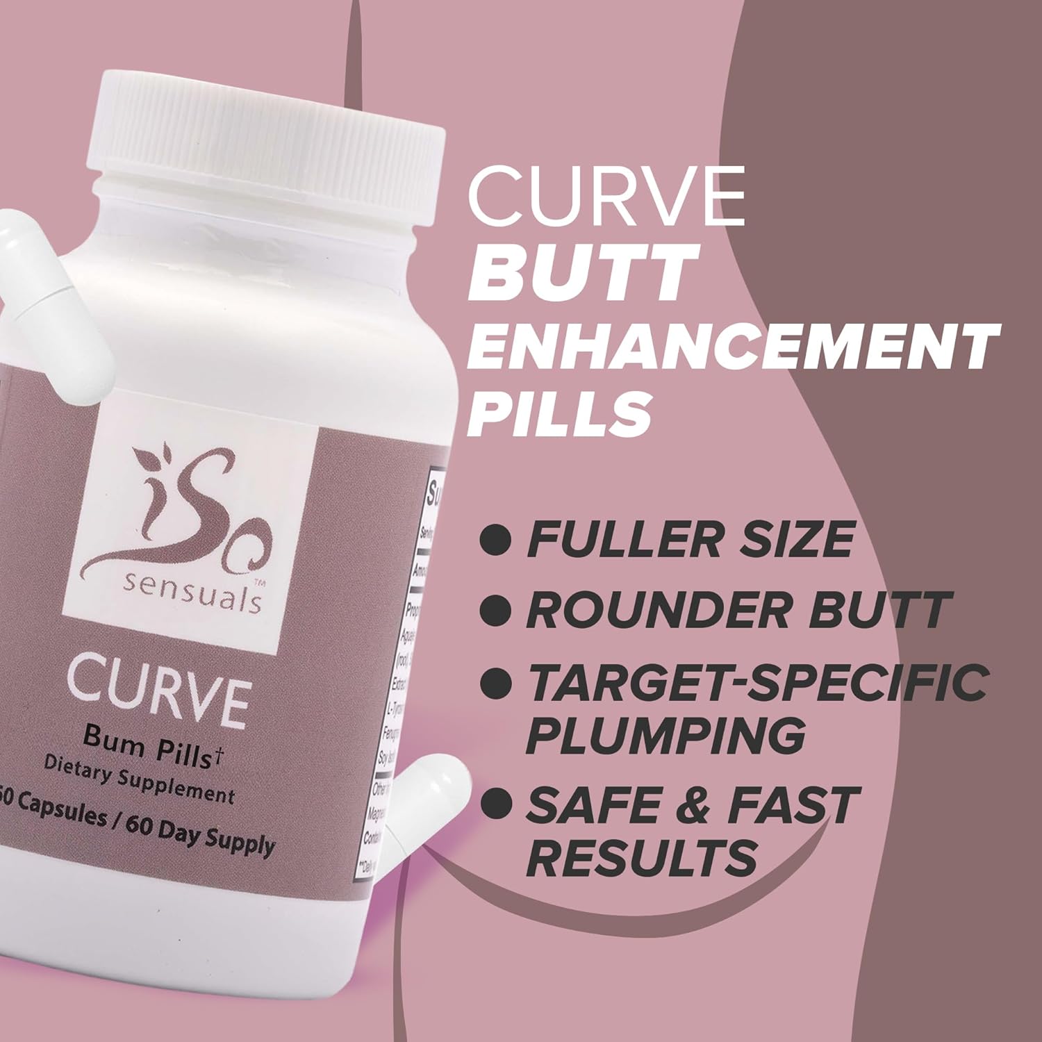 Set of 3 IsoSensuals Curve Pills for Natural Butt Enhancement