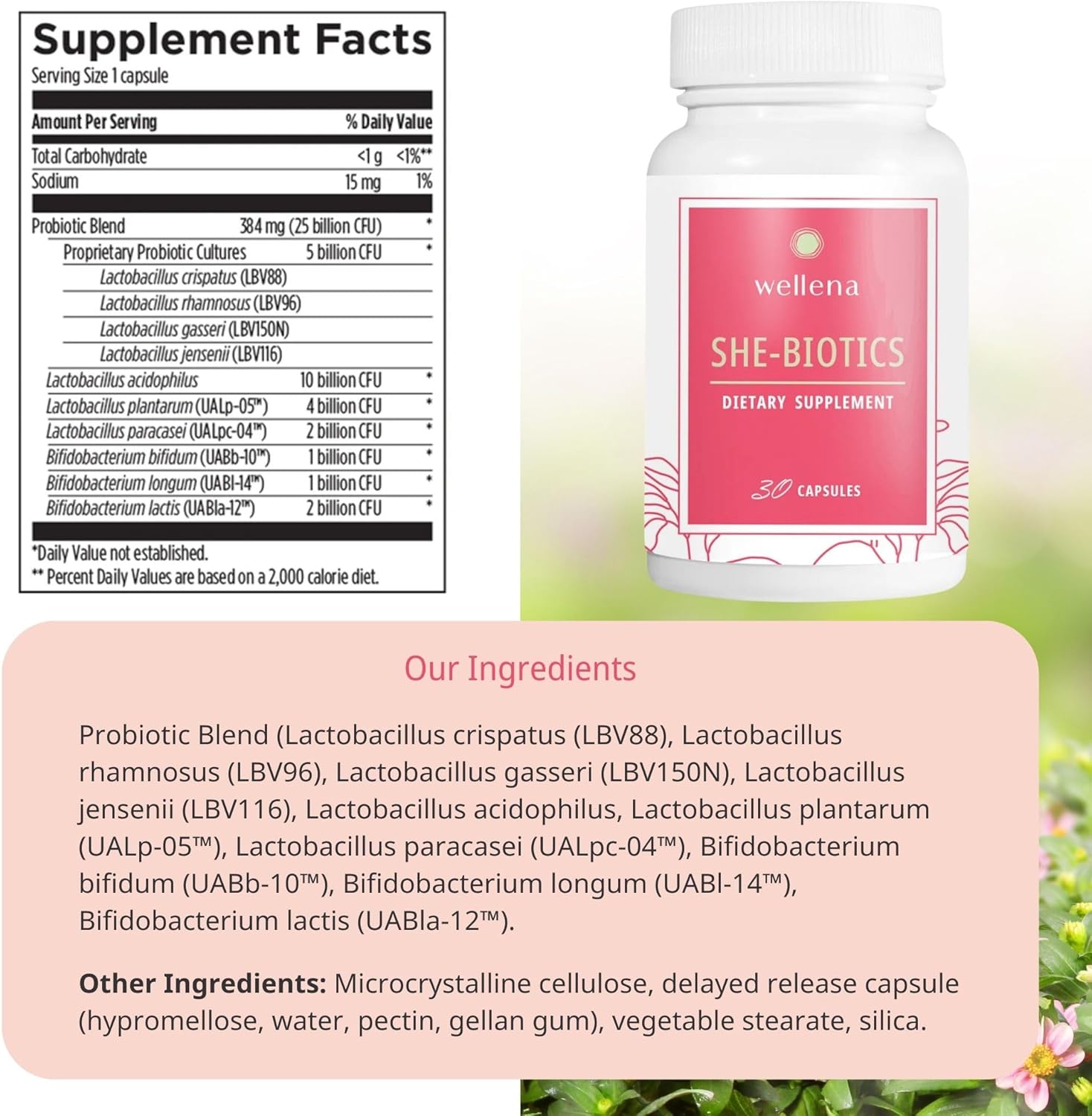 She-Biotics by Wellena | 30 Servings - Probiotic Supplement for Women's Health