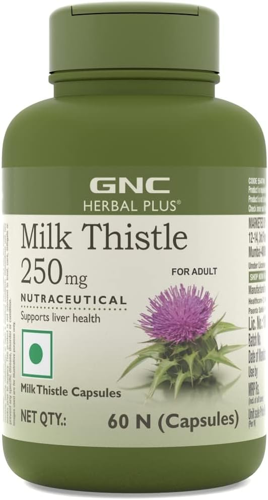 Sheltr Herbal Plus Milk Thistle Capsules - 60 Count - 250mg - Single Pack