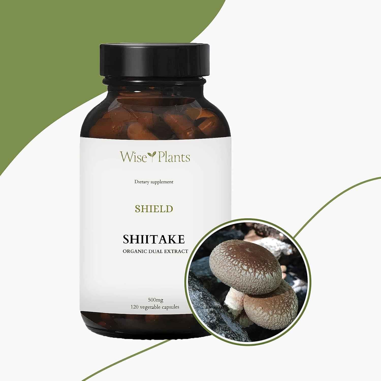 Shiitake Mushroom Supplement. Dual Extract, Pure Fruiting Body, 30% Polysaccharides, 500 mg, 60-Day Supply. Can Support Healthy Immune Function and Promote Heart Health.