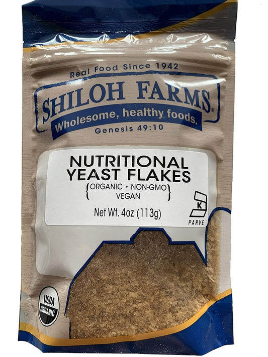 Shiloh Farms 4 oz Organic Nutritional Yeast Flakes - Vegan Protein Supplement for Plant-Based Diet