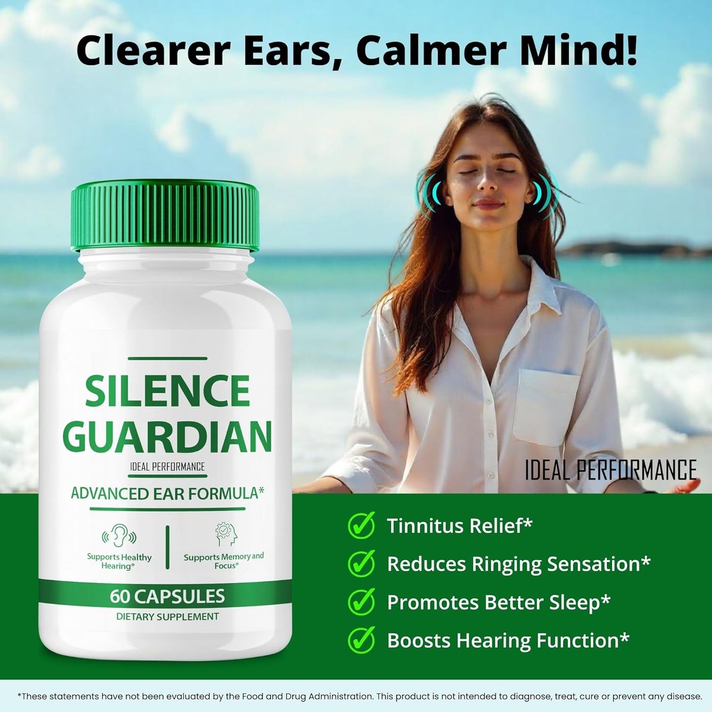 SilenceGuardian Tinnitus Relief Capsules - Clear Ear Ringing with Ideal Performance Supplement (5 Pack)