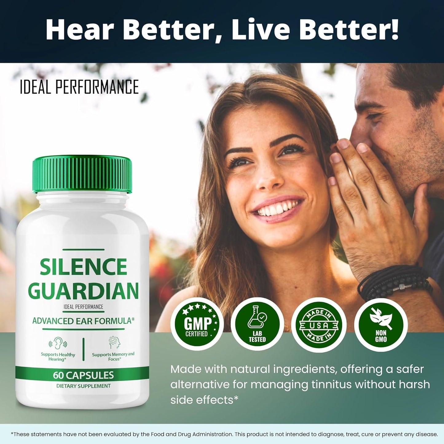 SilenceGuardian Tinnitus Relief Capsules - Clear Ear Ringing with Ideal Performance Supplement (5 Pack)