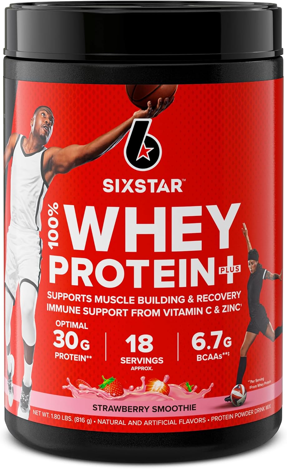 Six Star Elite Series 100% Whey Protein Plus Vanilla Cream & Strawberry Smoothie 1.8lbs US