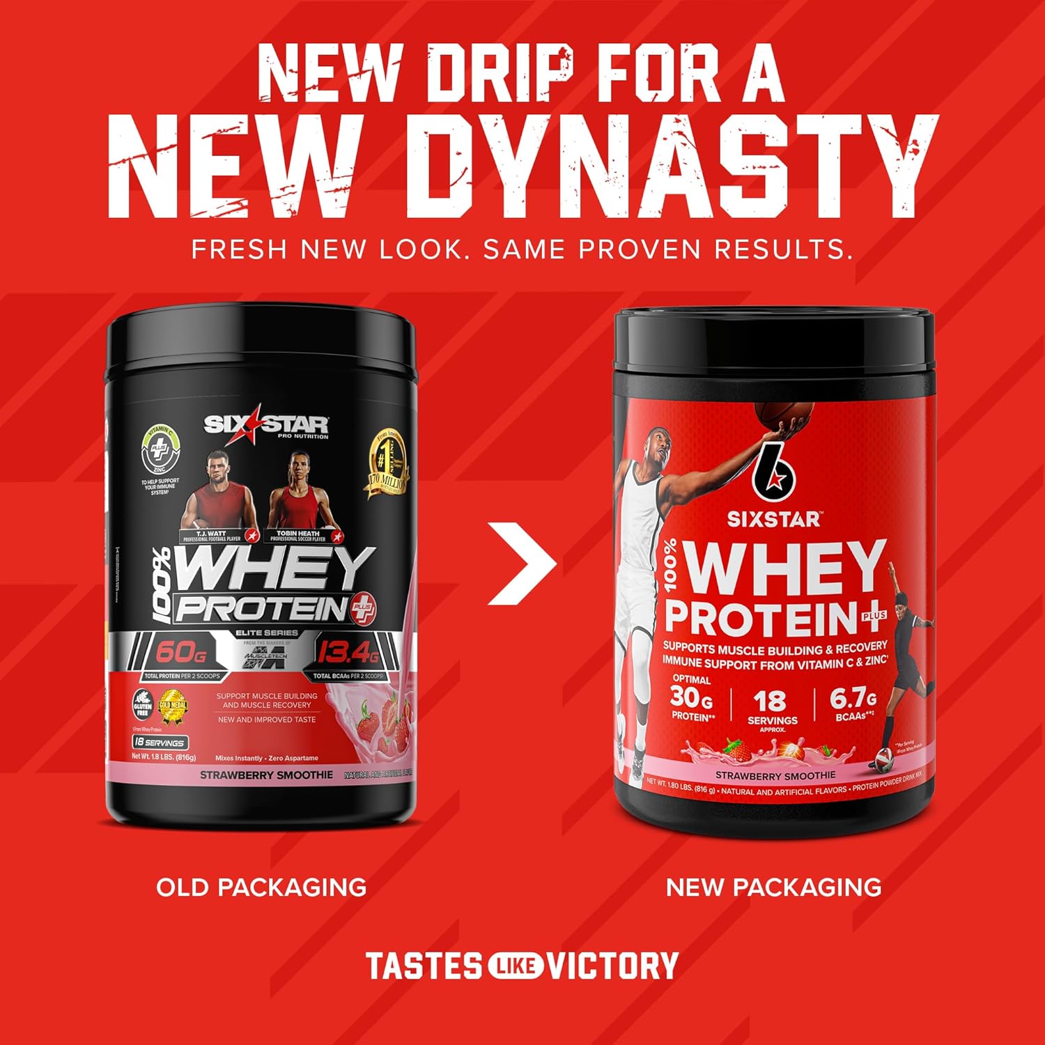 Six Star Elite Series 100% Whey Protein Plus Vanilla Cream & Strawberry Smoothie 1.8lbs US