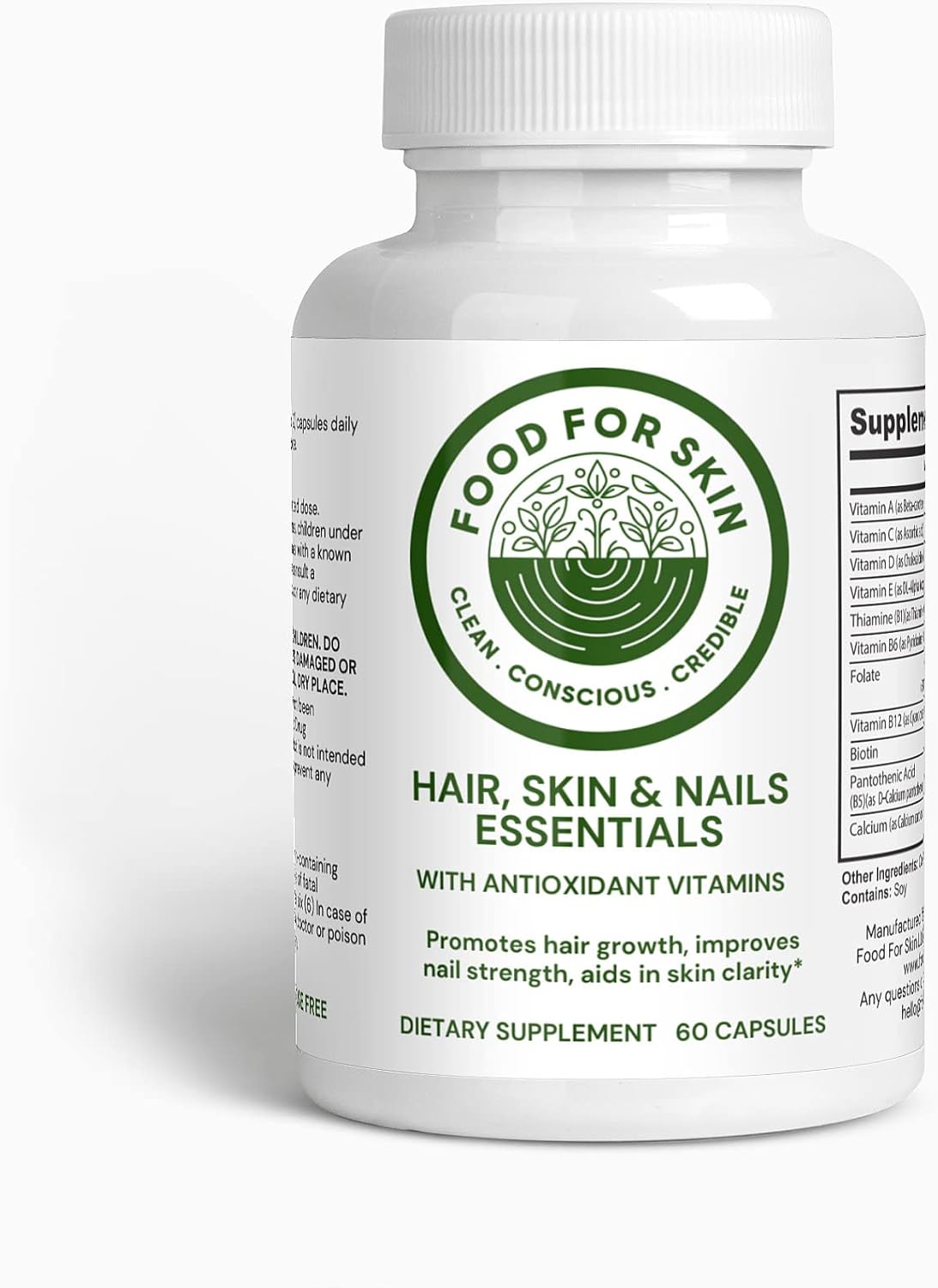Skin, Hair, and Nail Essentials: Dietary Supplement for Healthy Skin - 60 Capsules