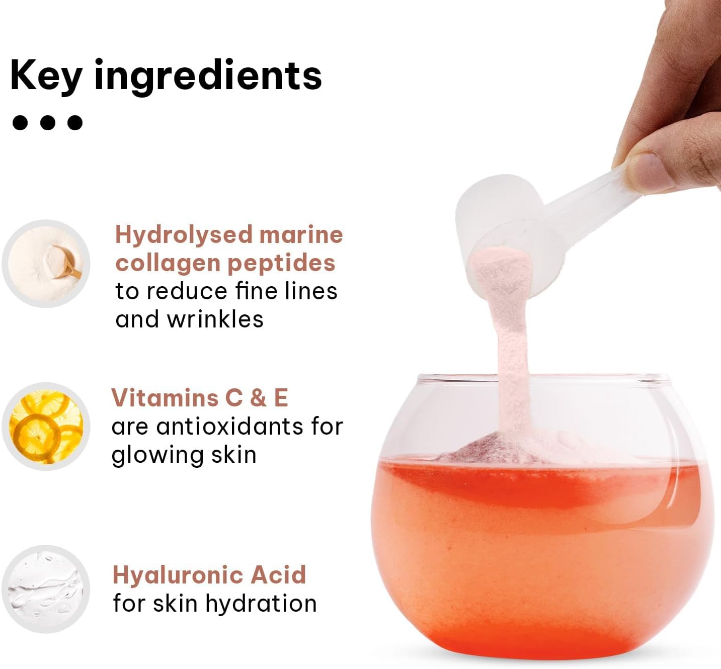 Skin Radiance Marine Collagen Supplement with Watermelon Flavor - 200g, Infused with Vitamin C, E, and Sodium Hyaluronate for Healthy Skin, Hair, and Nails