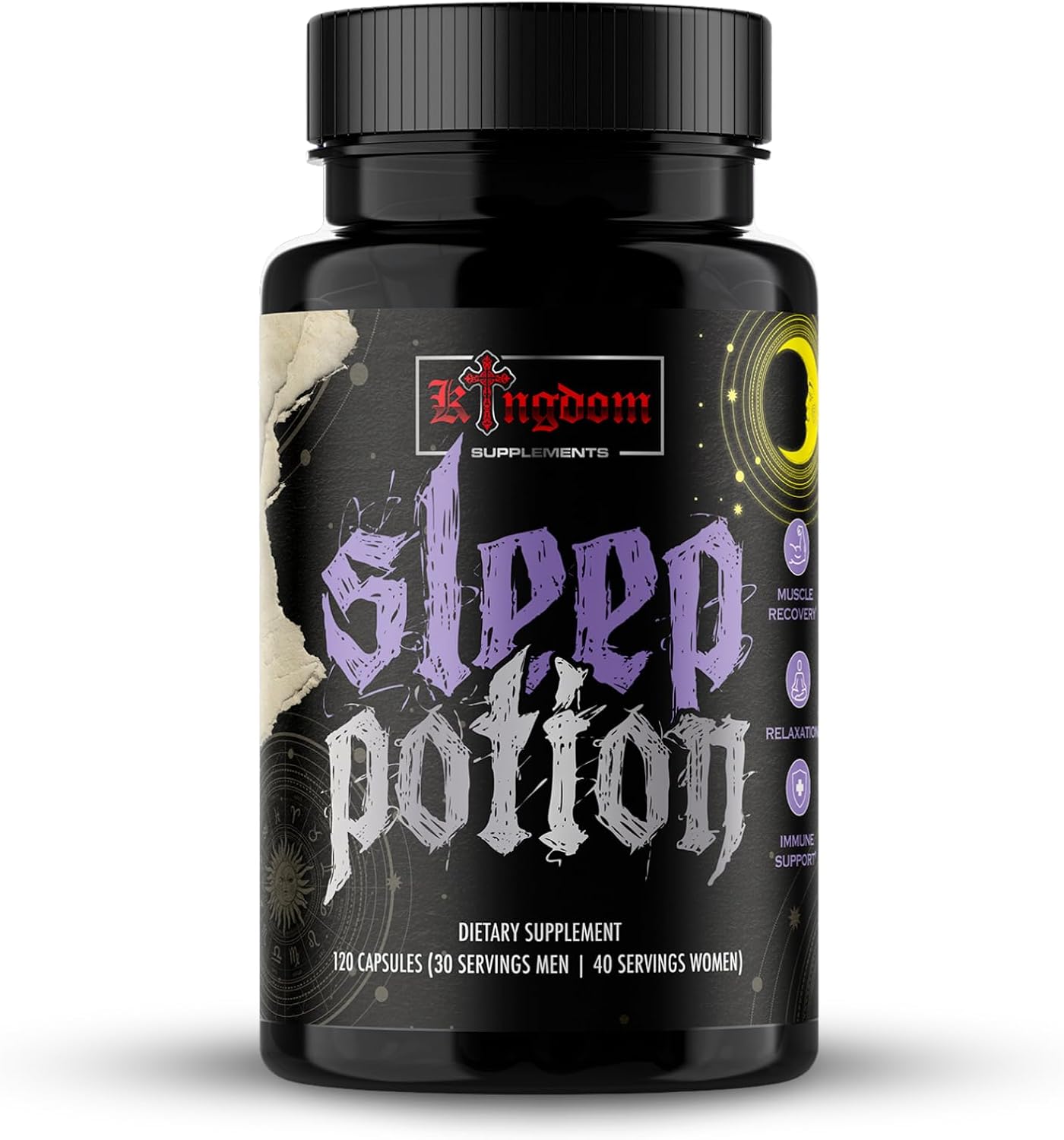 Sleep Aid Supplement with Magnesium, Zinc Glycinate, Chamomile, L-Theanine, and Vitamin B6 | 120 Capsules by Kingdom Supplements