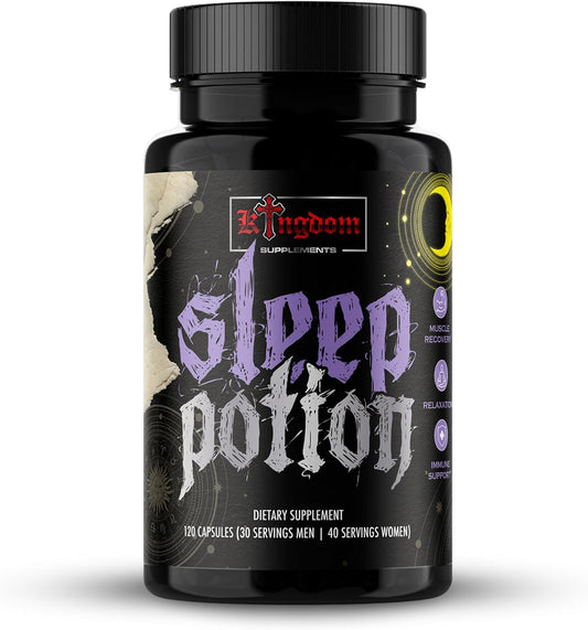 Sleep Aid Supplement with Magnesium, Zinc Glycinate, Chamomile, L-Theanine, and Vitamin B6 | 120 Capsules by Kingdom Supplements