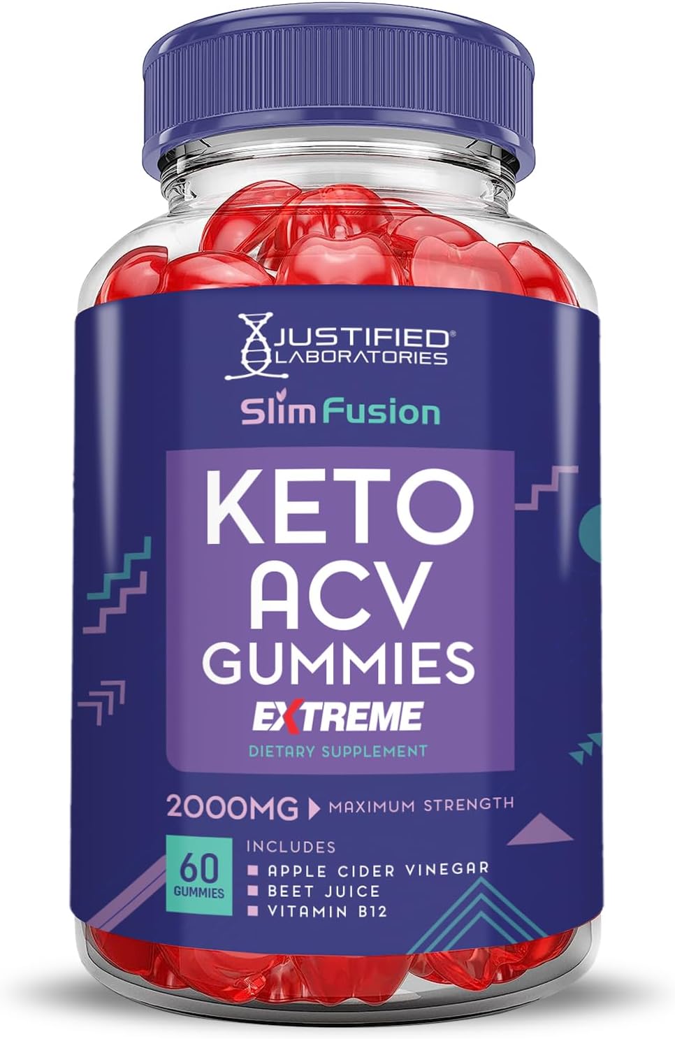 Slim Fusion Keto ACV Gummies Extreme 2000MG with Pomegranate Beet Juice Powder - 60 Gummies