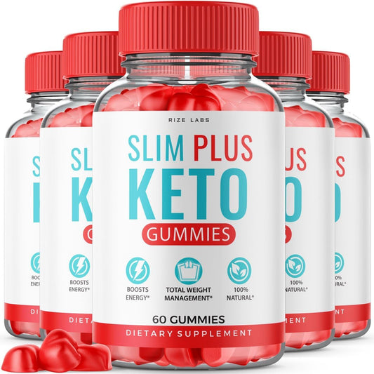 Slim Plus Keto ACV Gummies - 5 Pack for  Slimming Formula  | Apple Cider Vinegar Gummies (300 Gummies) by Rize Labs