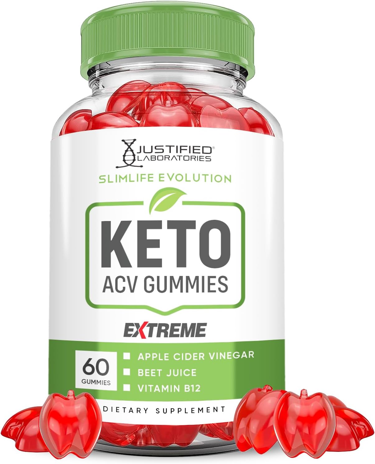 Slimlife Evolution Keto ACV Gummies with Pomegranate Beet Juice Powder B12 - 2000MG - 60 Gummies
