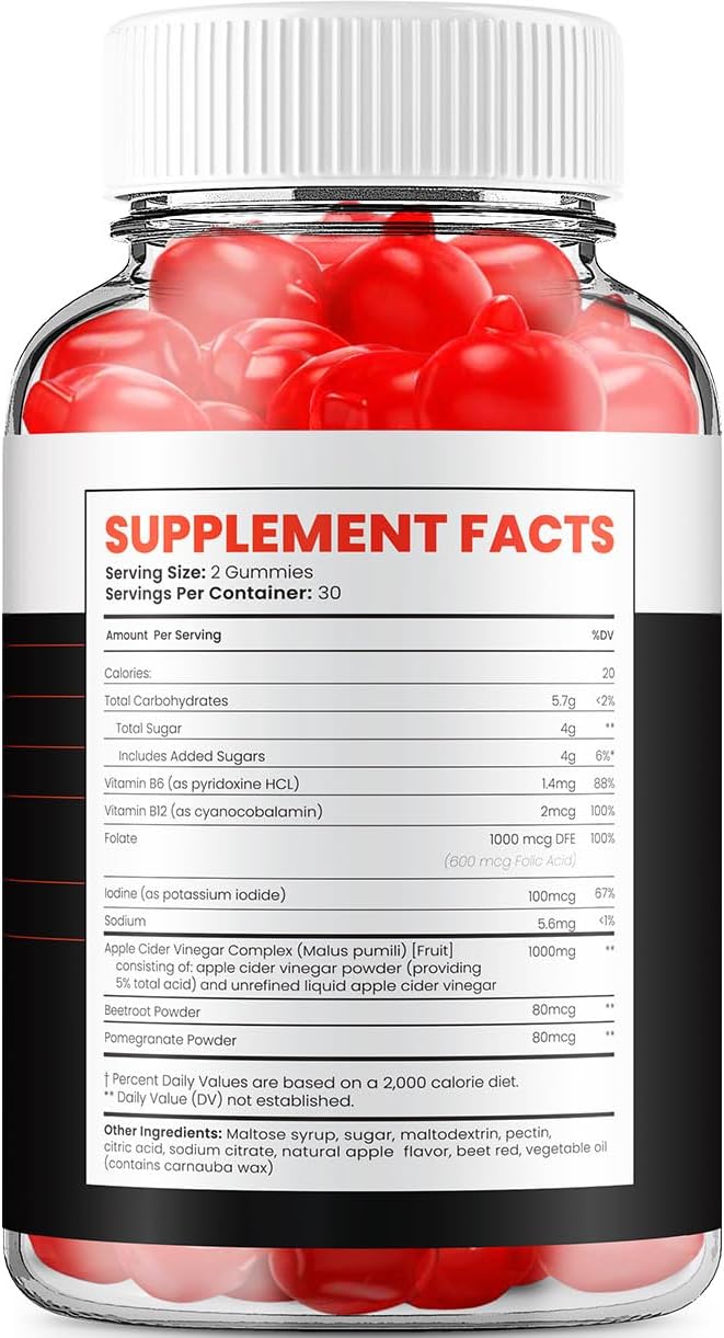 SlimPro Swift + ACV Gummies: Apple Cider Vinegar 1000MG, Vitamin B12 - 180 Gummies (3 Pack)