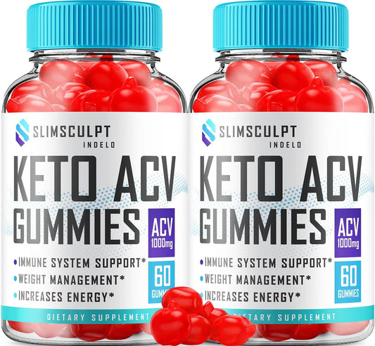 Slimsculpt Keto ACV  Slimming Formula  Gummies - 2 Pack Dietary Supplement for Men and Women - Advanced Formula with Apple Cider Vinegar - 120 Gummies