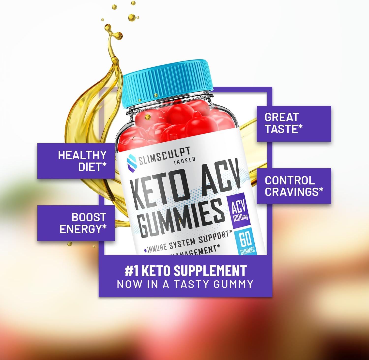 Slimsculpt Keto ACV  Slimming Formula  Gummies - 2 Pack Dietary Supplement for Men and Women - Advanced Formula with Apple Cider Vinegar - 120 Gummies