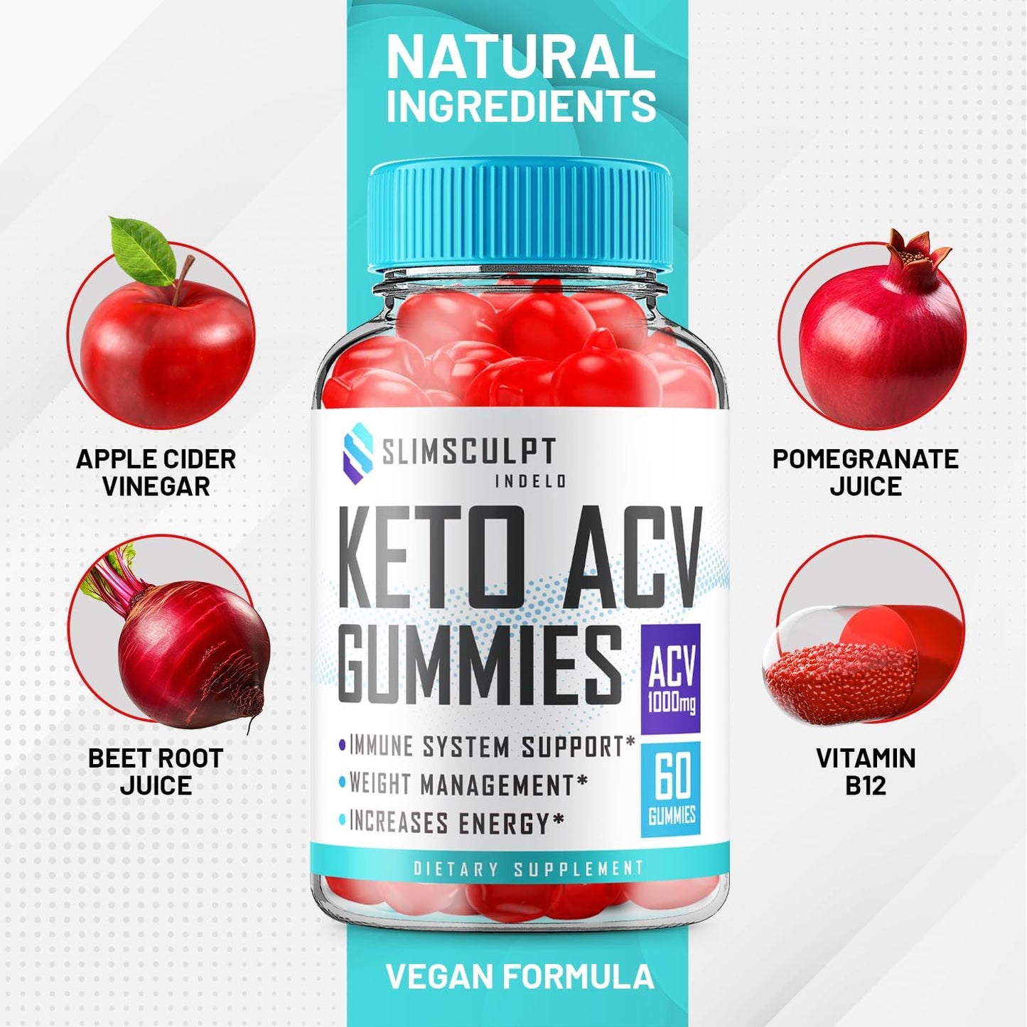 Slimsculpt Keto ACV  Slimming Formula  Gummies - 2 Pack Dietary Supplement for Men and Women - Advanced Formula with Apple Cider Vinegar - 120 Gummies