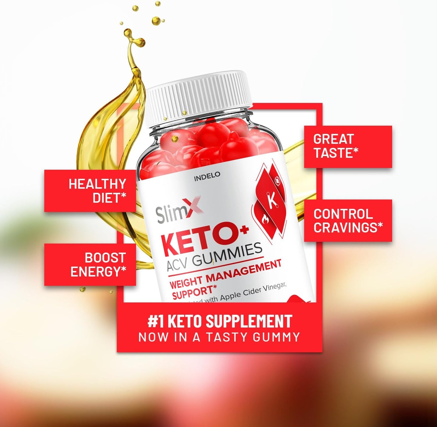 SlimX Keto ACV Gummies (2 Pack) - Advanced Formula for Men and Women - Apple Cider Vinegar Dietary Supplement (120 Gummies)
