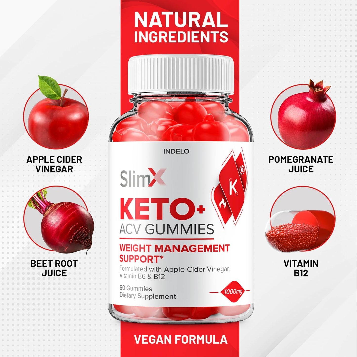SlimX Keto ACV Gummies (2 Pack) - Advanced Formula for Men and Women - Apple Cider Vinegar Dietary Supplement (120 Gummies)
