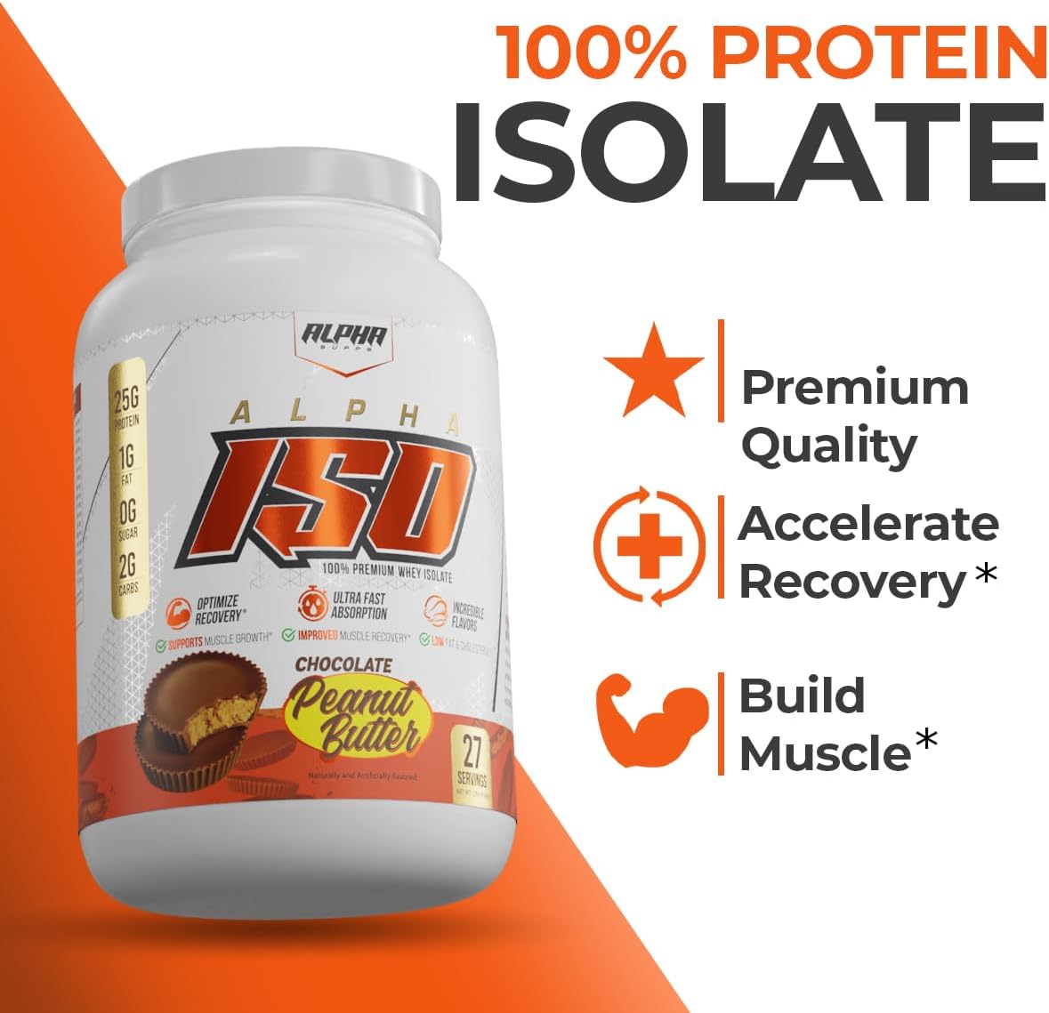 Snicker Doodle Whey Protein Isolate Powder - 100% Low Carb, 25g Protein, Muscle Growth Support - Gluten Free, Low Sugar - 2 lb
