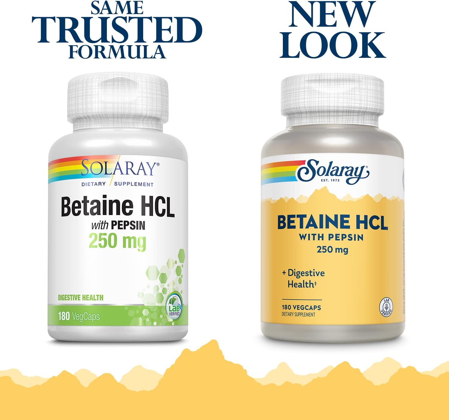 Solaray HCl with Pepsin Capsules - 250 mg - 180 Count