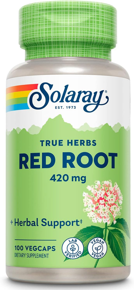 Solaray Red Root Capsules - 420mg, 100 Count - Natural Herbal Supplement