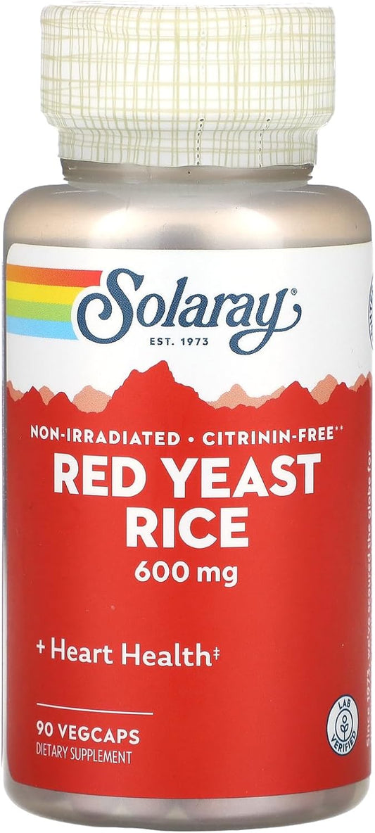 Solaray Red Yeast Rice Supplement - 90 Vegetarian Capsules