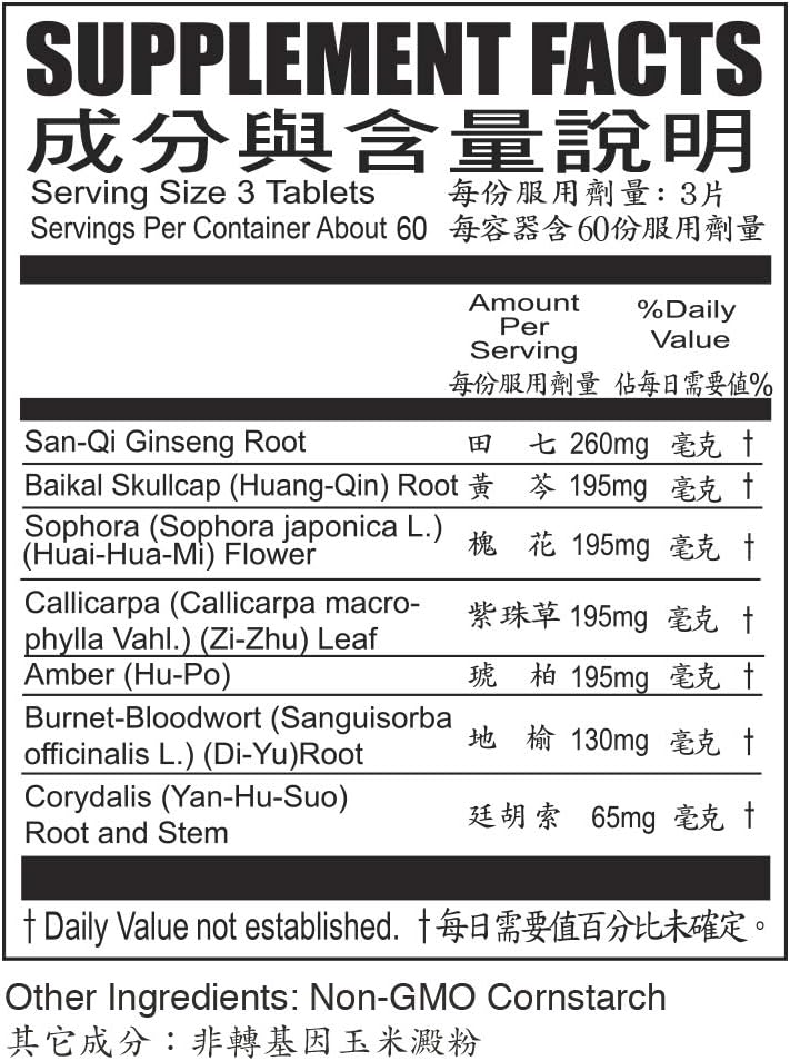 Solstice Medicine Company Chu Kiang Brand High Strength Fargelin Herbal Supplement - 180 Tablets