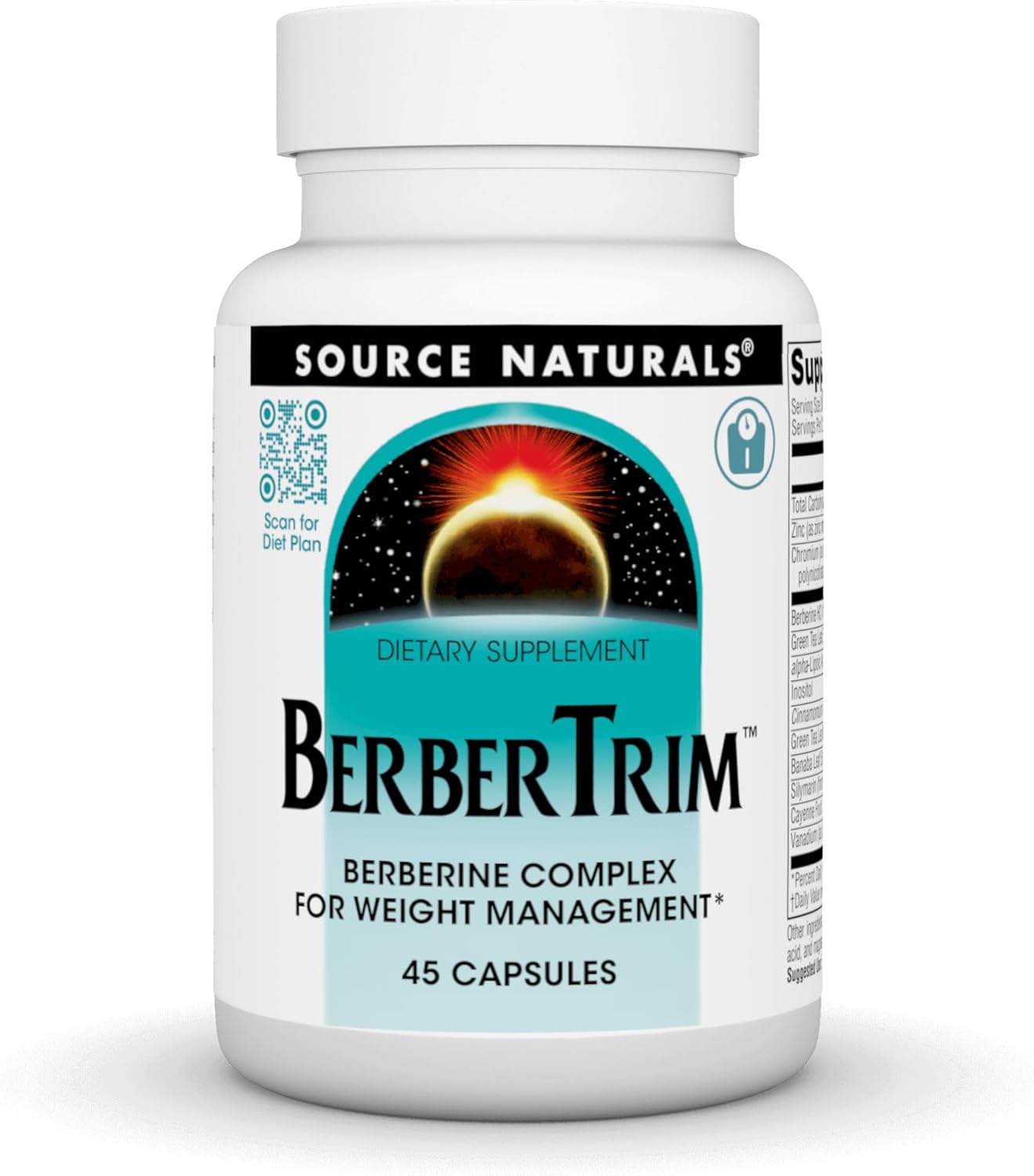 Source Naturals BerberTrim - Berberine Complex for Weight Management - Vegetarian Capsules (45 Count)