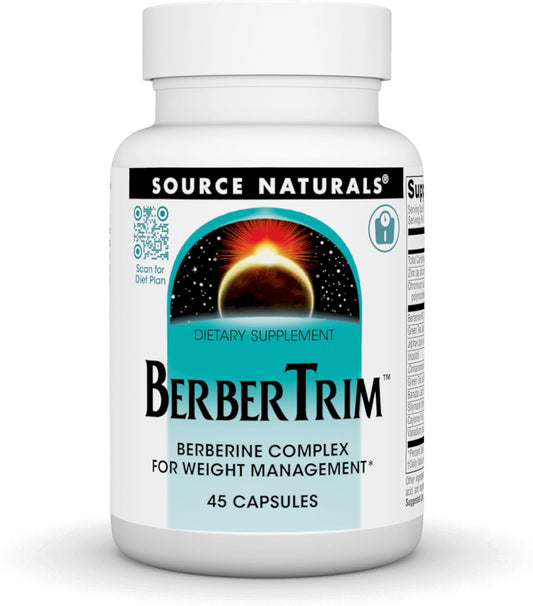Source Naturals BerberTrim - Berberine Complex for Weight Management - Vegetarian Capsules (45 Count)