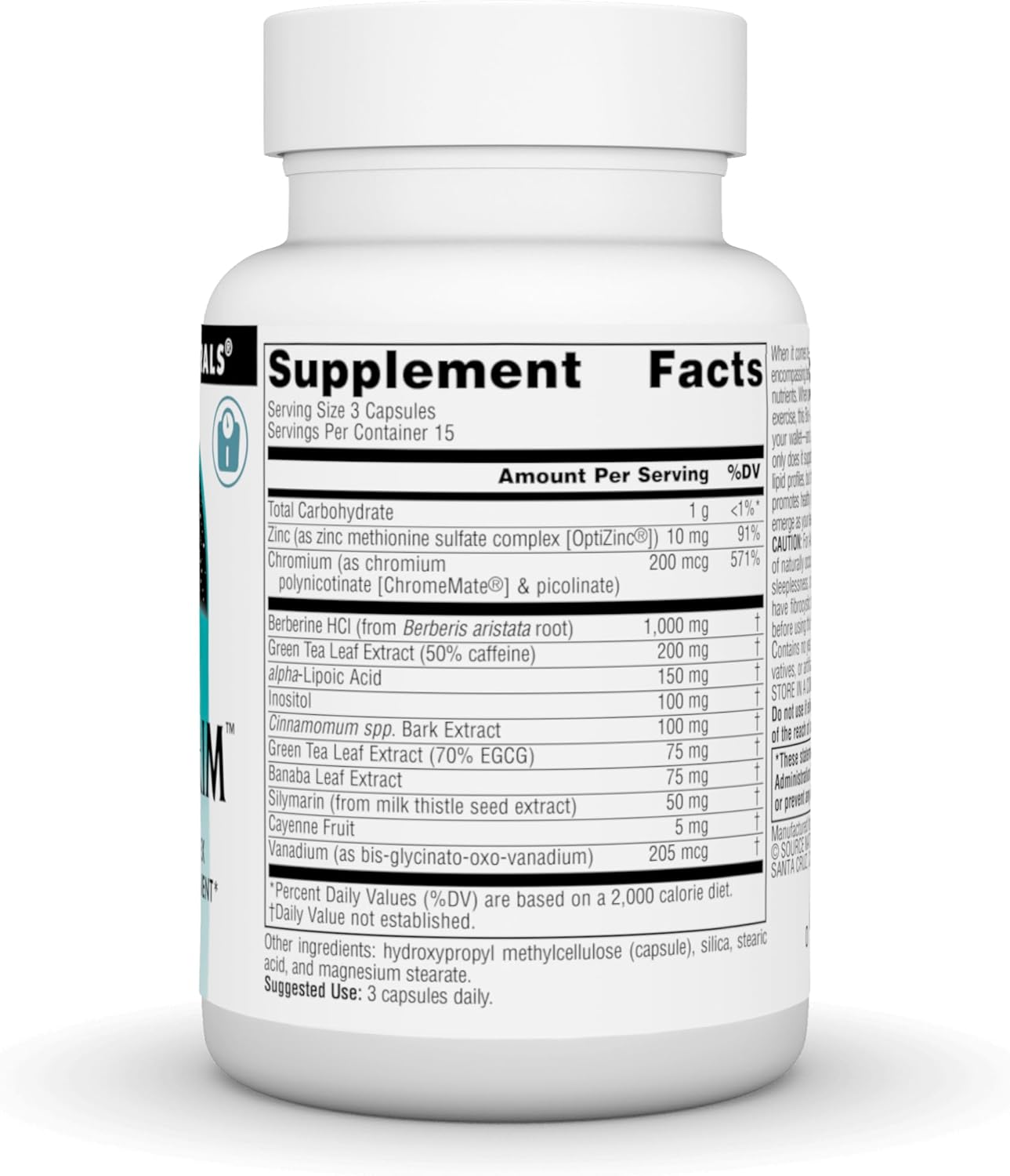 Source Naturals BerberTrim - Berberine Complex for Weight Management - Vegetarian Capsules (45 Count)