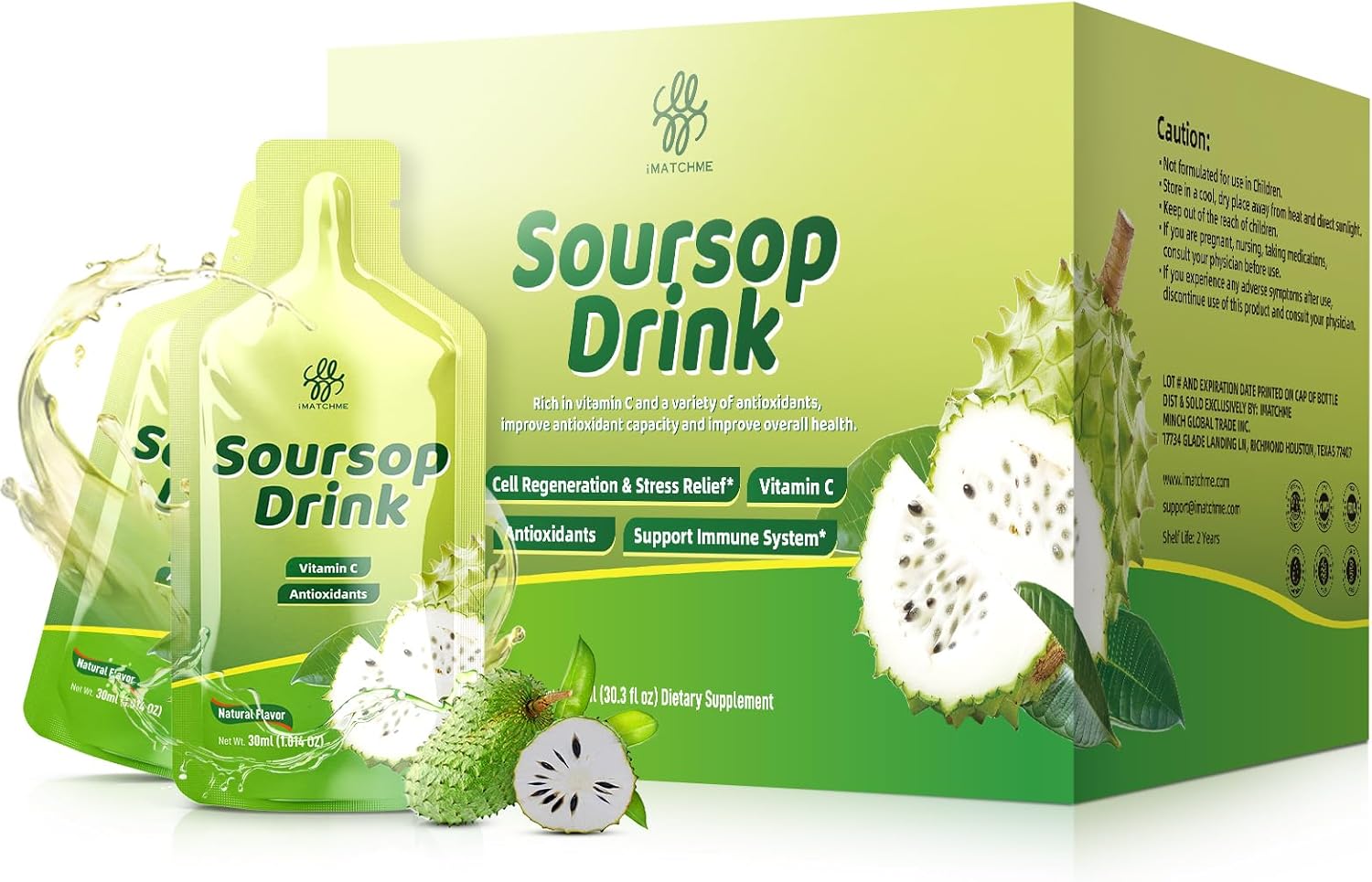 Soursop Bitters Liquid with Graviola Extract, Vitamin C, Antioxidants - 30 Packets