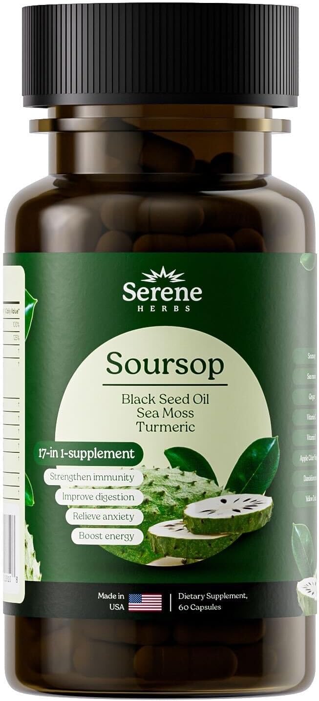 Soursop Capsules with 17-1 Herbal Fusion for Serene Herbs