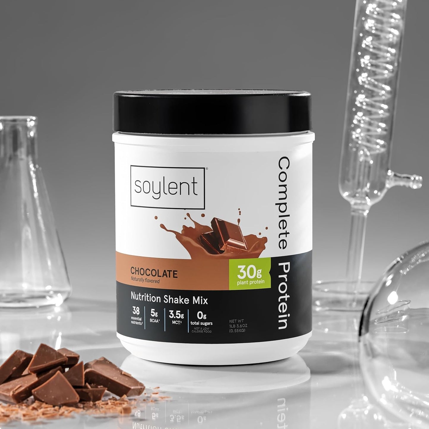Soylent Complete Protein Powder Bundle - 30g Protein Shake for Muscle Growth & Recovery, Zero Sugar, Gluten Free, Vegan - Vanilla & Chocolate (2 Tubs)