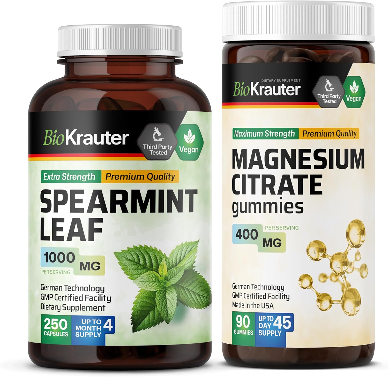 Spearmint Capsules and Magnesium Gummies Combo Pack - 250 Capsules & 90 Gummies