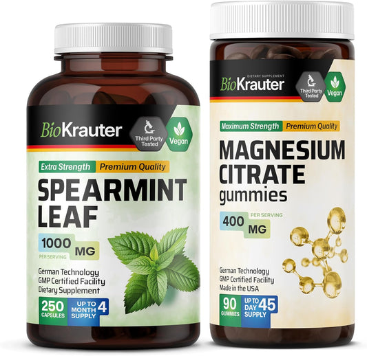 Spearmint Capsules and Magnesium Gummies Combo Pack - 250 Capsules & 90 Gummies