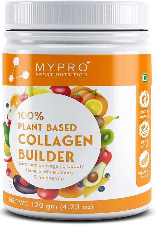 Sport Nutrition Plant Based Collagen Builder with Biotin, Silica, Sesbania & Bamboo Shoot - Anti-Ageing Beauty Formula for Skin Elasticity & Regeneration - 4.23 oz - Men & Women