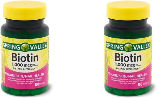 Spring Health Spring Valley Biotin 1000 Mcg Softgels - 300 Count for Skin, Hair, Nails - Your Vitamin Guide©