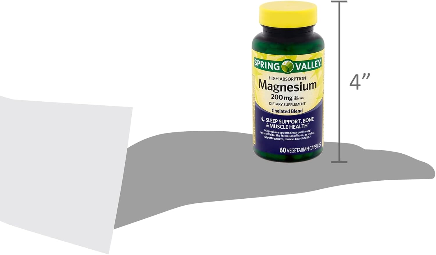 Spring Valley Magnesium Sleep Support Dietary Supplement Capsules - 200 mg, 60 Count - Bone & Muscle Health - Vegetarian Formula - Gift Card Included